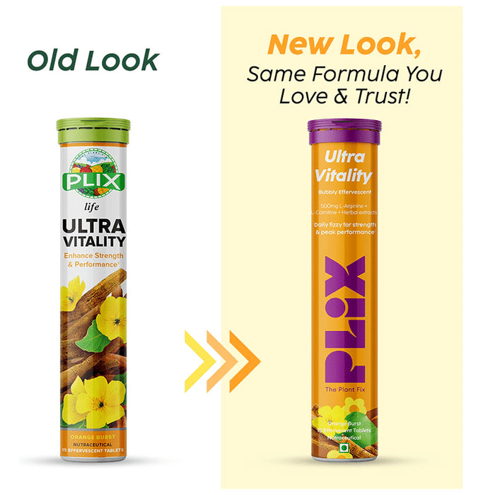 Plix Life Ultra Vitality Effervescent Tablet Orange Burst