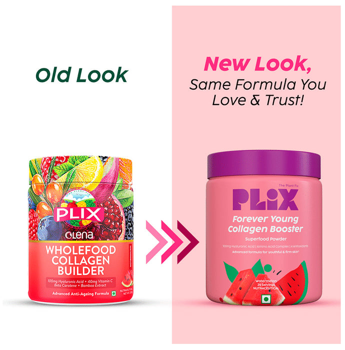 Plix Olena Collagen Builder | Powder with Hyaluronic Acid & Vitamin C for Healthy Skin (Each 200gm) Flavour Watermelon