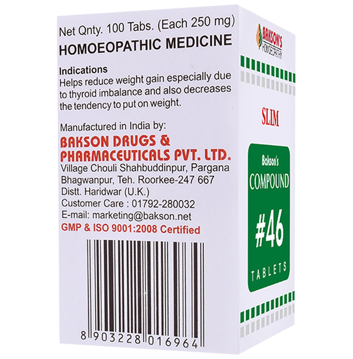Bakson's Homeopathy Compound # 46 Slim Tablet