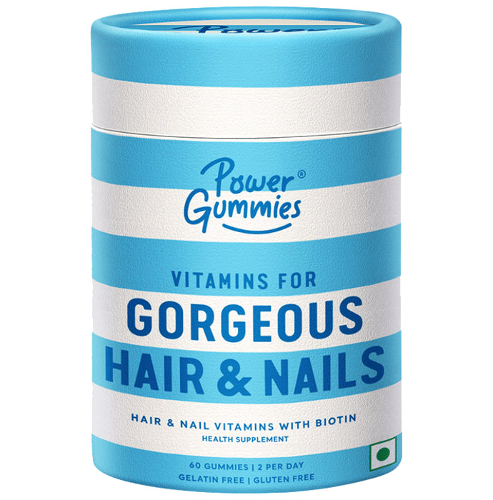 Power Gummies Combo Pack of Vitamins for Gorgeous Hair & Nails (60 Each) & Gummies for Period Pain Relief (10 Each)