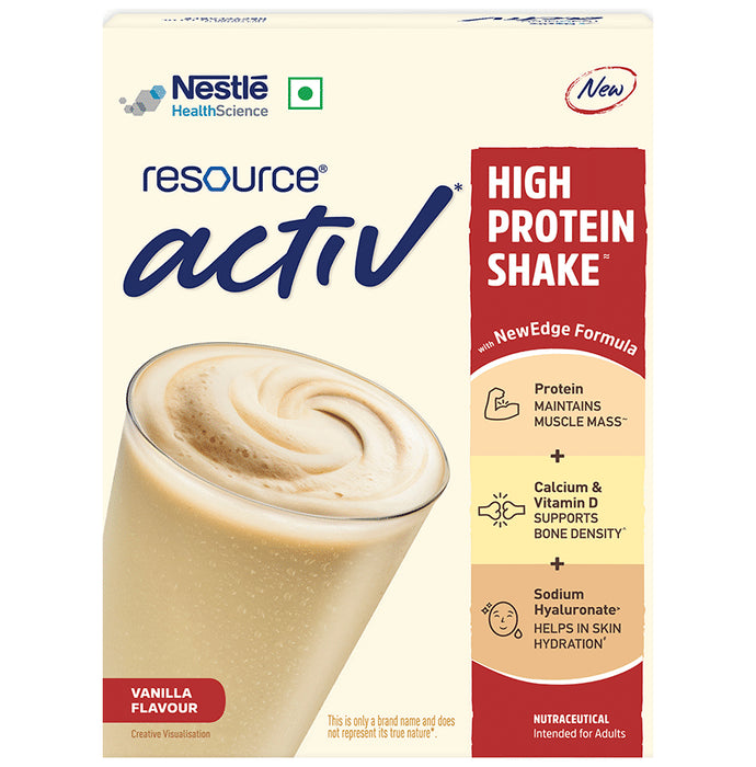 Nestle Resource Activ High Protein Shake Powder with Calcium, Immunonutrients & Hyaluronate, Low GI Vanilla - Classic Derma