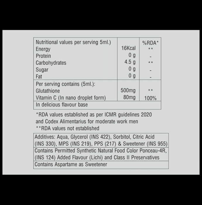 Glutathione Nano Technology Shot Sugar Free