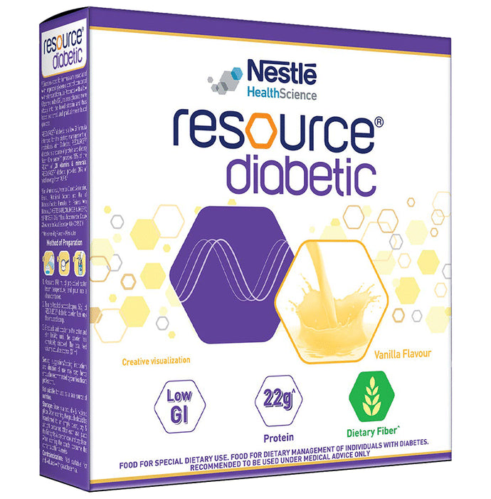 Nestle Resource Diabetic Supplement With Protein, Fibre & Low GI | Flavour Vanilla Powder - Classic Derma