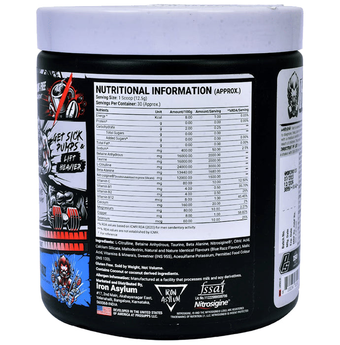 Pro Supps Hyde Max Pump Powder Blue Razz