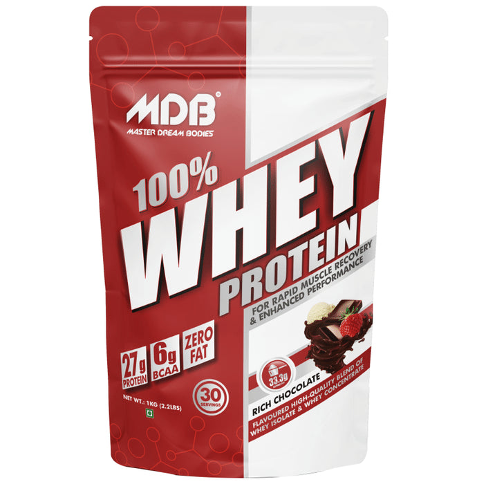 MDB Master Dream Bodies 100% Whey Protein Powder Rich Chocolate - Classic Derma