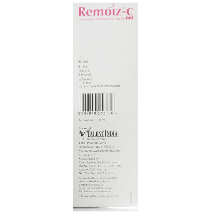 Remoiz C Ceramide Based Full Body Based Moisturizing Lotion
