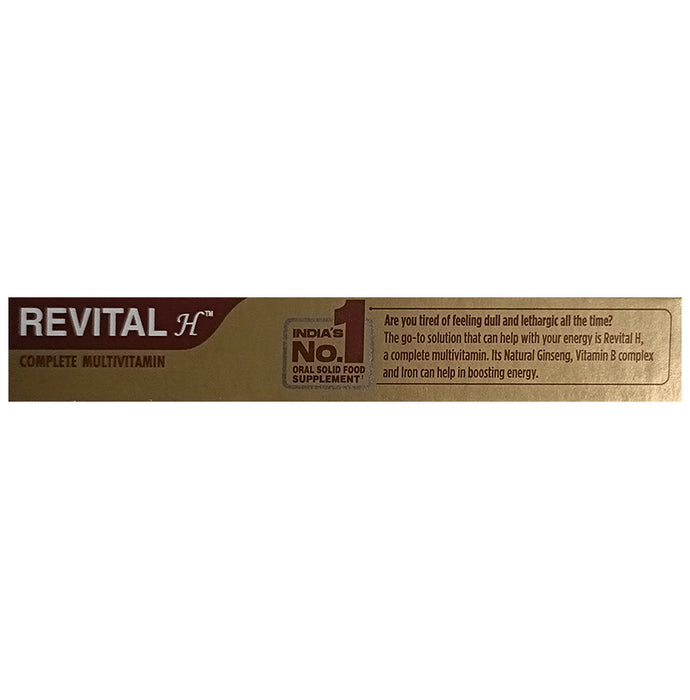 Revital H Men Multivitamin with Calcium, Zinc & Ginseng for Immunity, Strong Bones & Energy