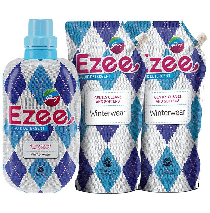 Godrej Ezee Liquid Detergent Winterwear with Refill Pouch (2) - Classic Derma