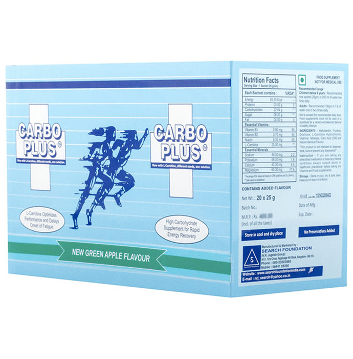 Search Foundation Carbo Plus 25gm Sachet Green Apple Sachet - Classic Derma