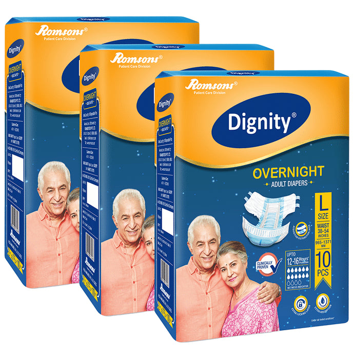 Dignity Overnight Adult Diaper (10 Each) Large - Classic Derma