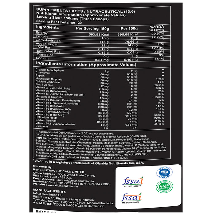 Divine Nutrition Hunk Gainer Kesar Badam