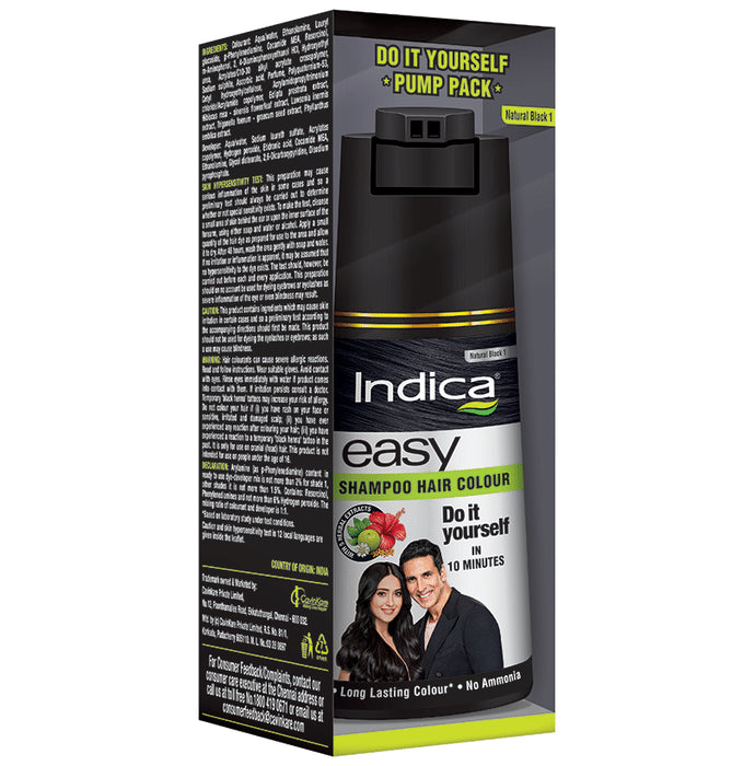 Indica Easy Shampoo Hair Colour Natural Black 1 - Classic Derma