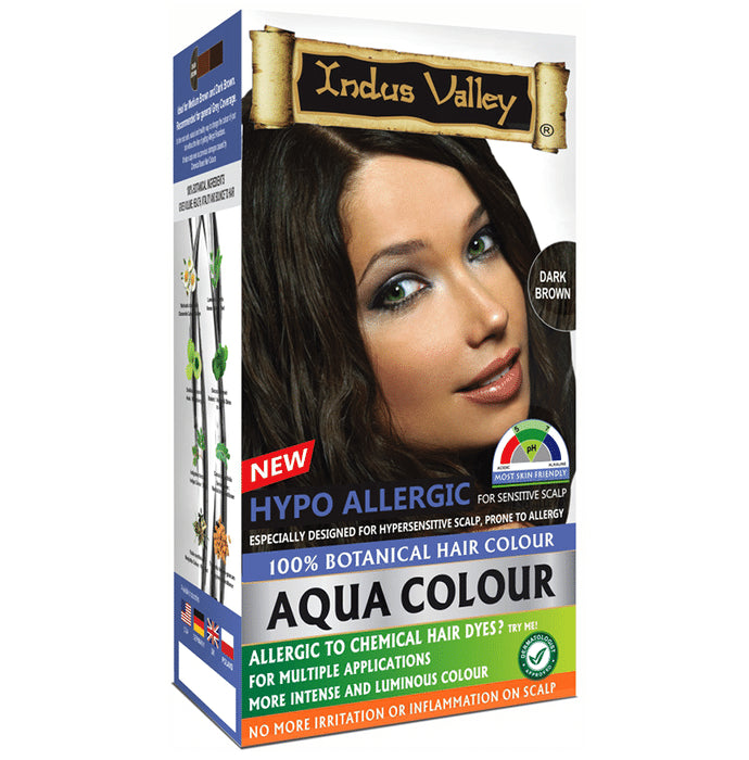 Indus Valley 100% Botanical Hair Aqua Colour Dark Brown - Classic Derma