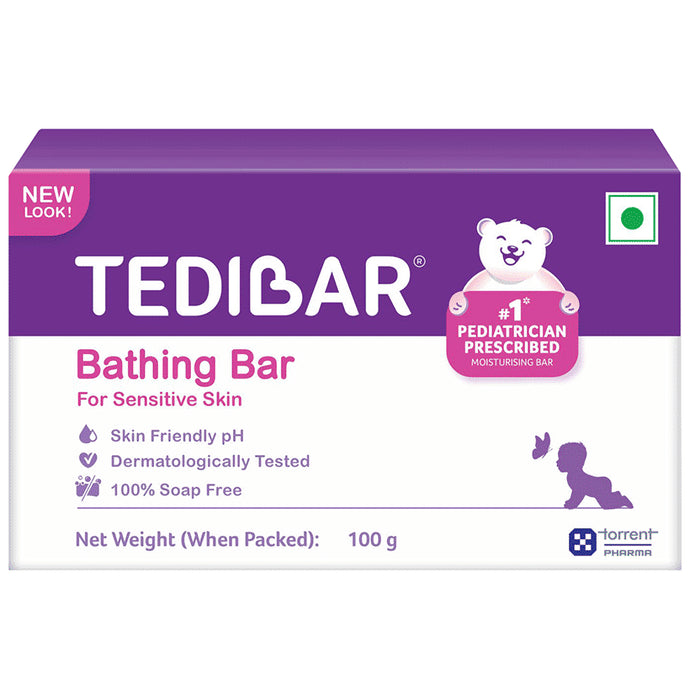 Tedibar Bathing Bar | 100% Soap Free for Sensitive Skin (100gm Each) - Classic Derma