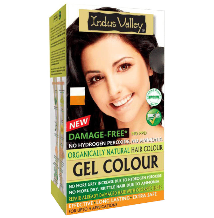 Indus Valley Organically Natural Hair Colour Gel | No Ammonia | Dark Brown - Classic Derma