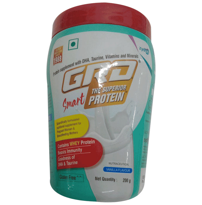 GRD Smart Whey Protein with DHA & Taurine | Gluten Free | Flavour Vanilla Powder - Classic Derma