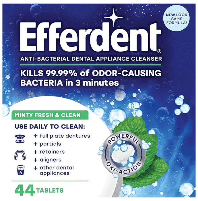 Efferdent Anti-Bacterial Denture Cleanser Tablet Mint Fresh - Classic Derma