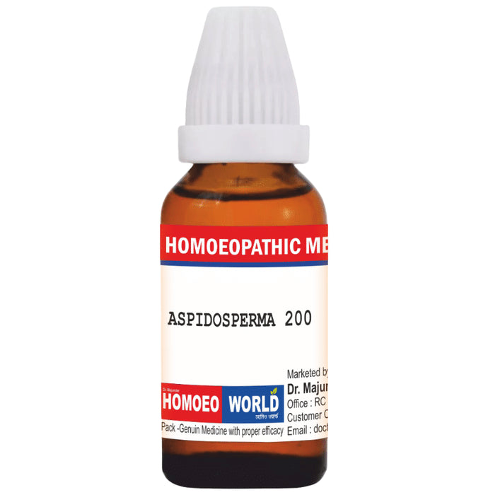 Dr. Majumder Homeo World Aspidosperma Dilution (30 ml Each) 200 CH - Classic Derma