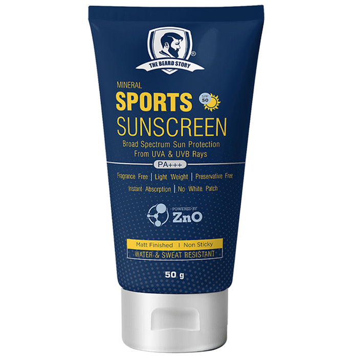 The Beard Story Mineral Sports Sunscreen SPF 50 - Classic Derma