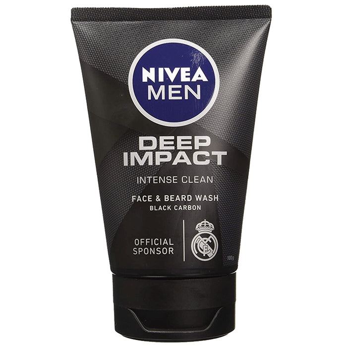 Nivea Men Deep Impact Intense Clean Face & Beard Wash - Classic Derma