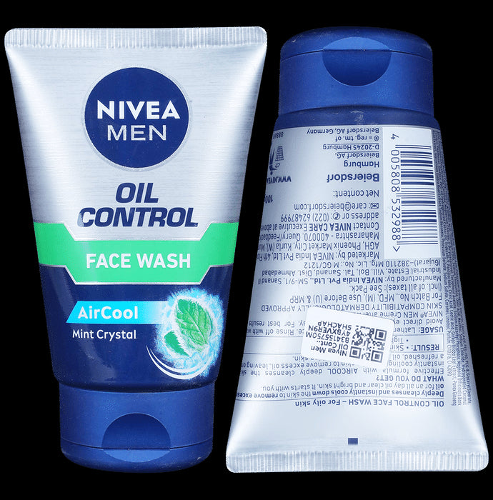 Nivea Men Oil Control Air Cool Mint Crystal Face Wash - Classic Derma
