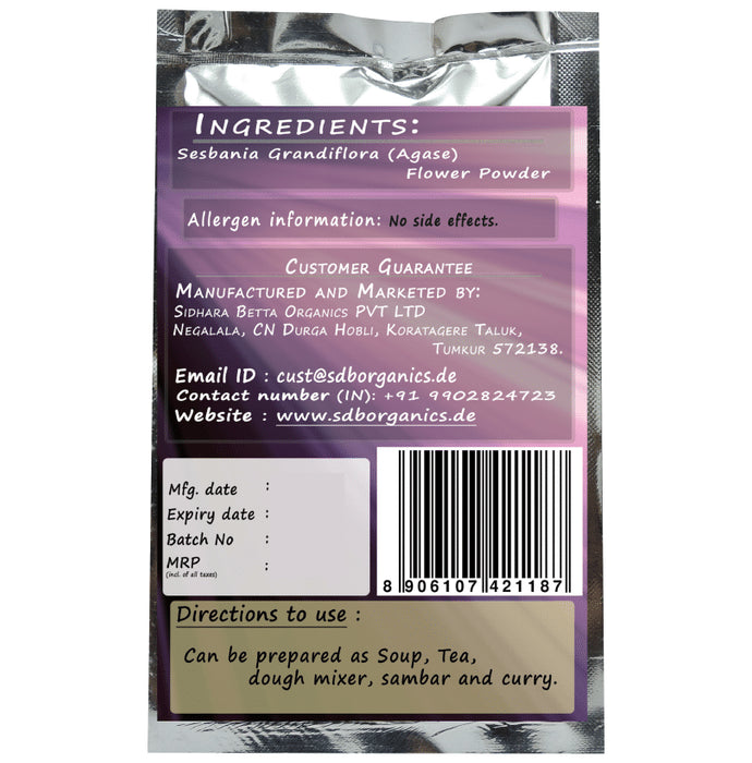 Sidhara Betta Herbals Sesbania Grandiflora (Agase) Flower Powder