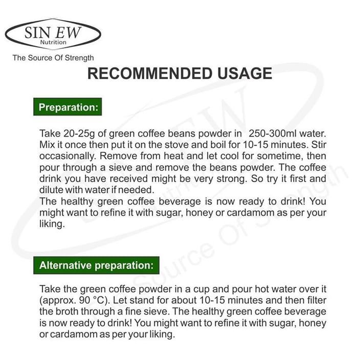 Sinew Nutrition Arabica Green Coffee Beans Powder