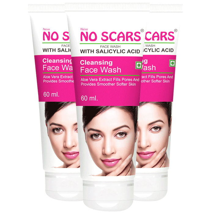 NO Scars with Salicylic Acid Cleansing Face Wash ( 60ml) - Classic Derma