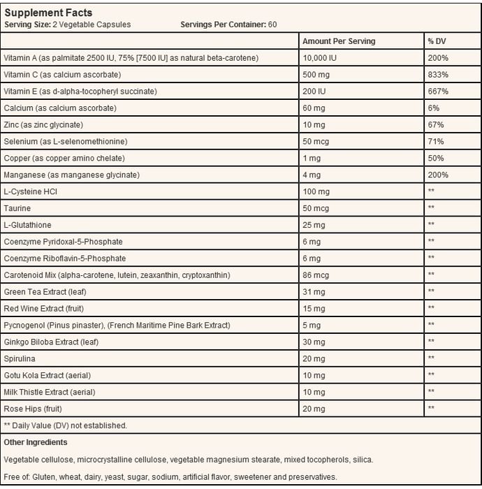Solgar Advanced Antioxidant Formula Vegetable Capsule