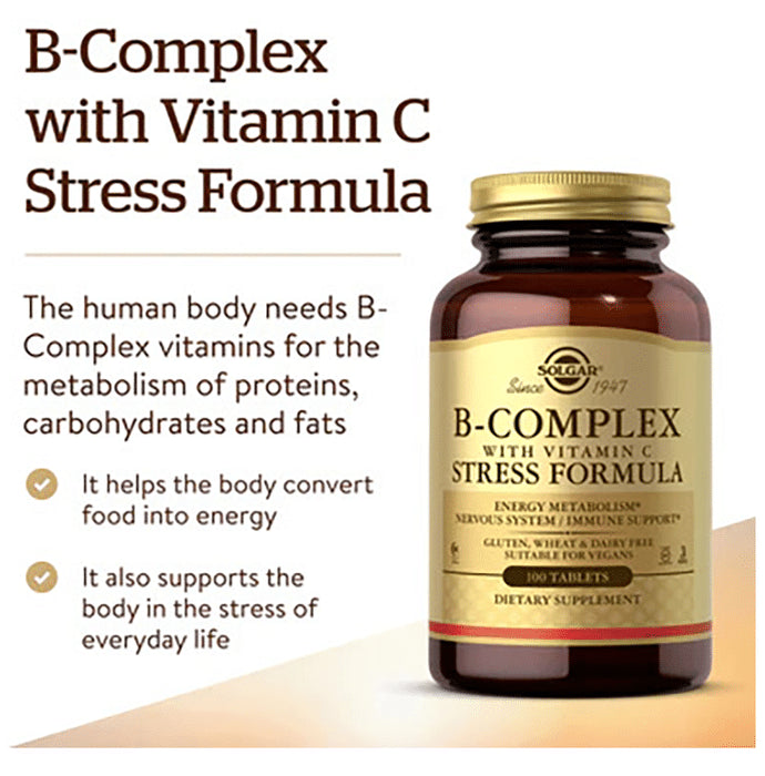 Solgar B-Complex with Vitamin C Stress Formula Tablet