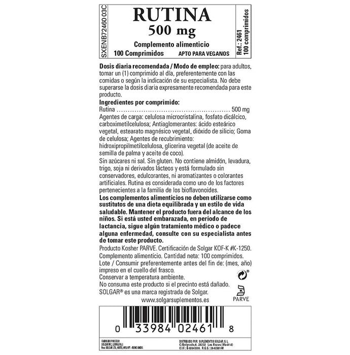 Solgar Rutin 500mg Tablet
