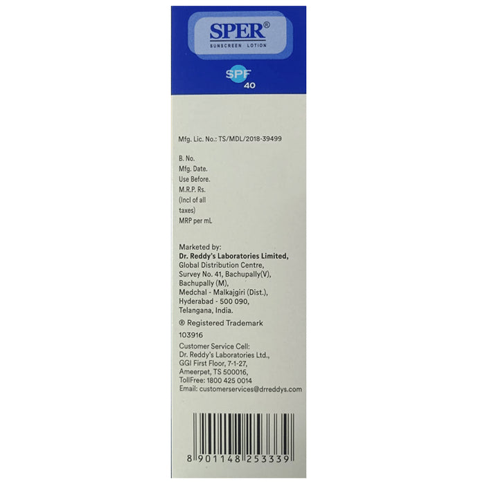 Sper Sunscreen SPF 40 Lotion