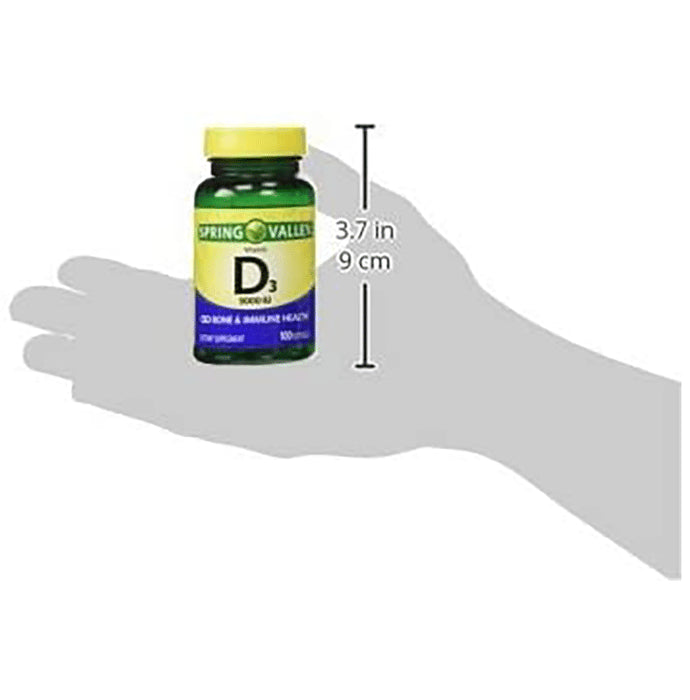 Spring Valley Vitamin D3 125mcg (5000IU) Softgel