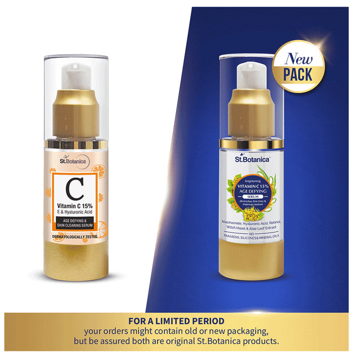 St.Botanica Vitamin C 15%, E & Hyaluronic Acid Age Defying & Skin Clearing Serum
