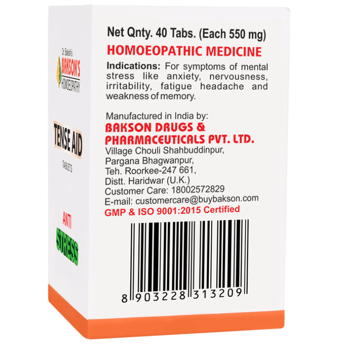 Bakson's Homeopathy Tense Aid Tablet