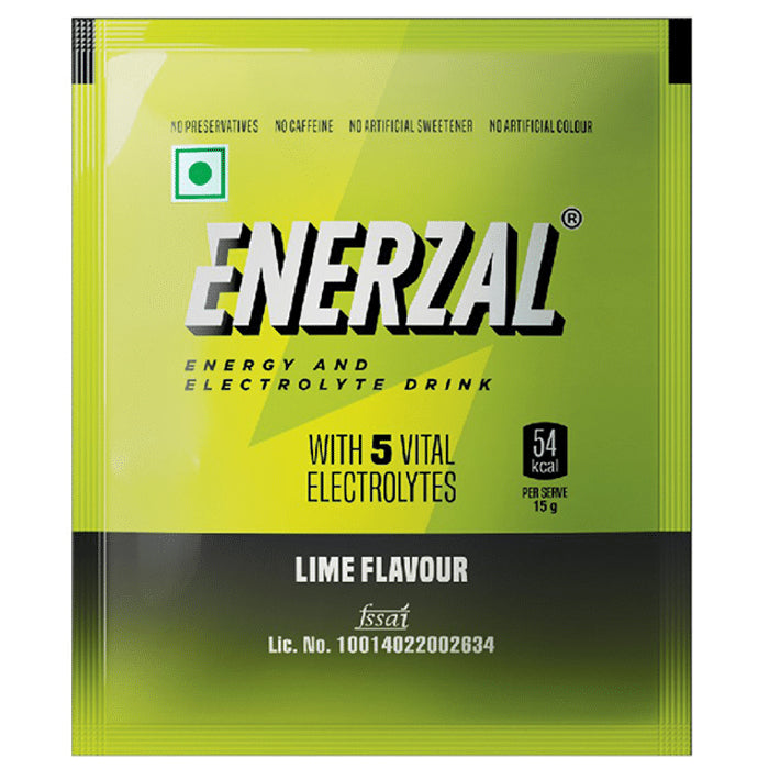 Enerzal Enerzal Energy & Electrolyte Drink with 5 Vital Electrolytes | For Stomach Care | Flavour Powder Lime - Classic Derma