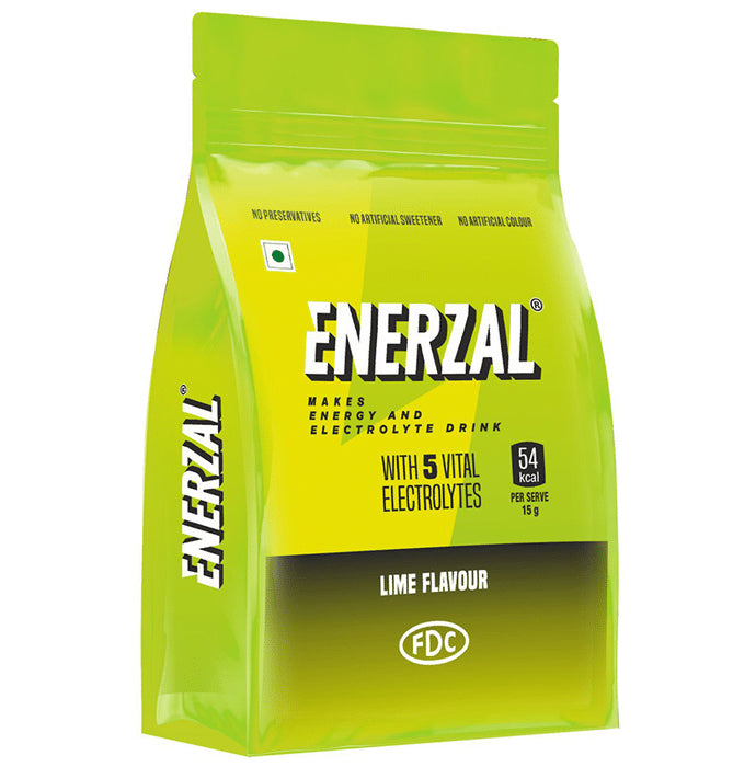 Enerzal Enerzal Energy & Electrolyte Drink with 5 Vital Electrolytes | For Stomach Care | Flavour Powder Powder Lime - Classic Derma