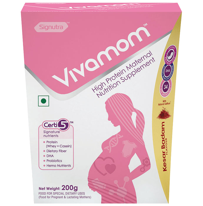 Vivamom High Protein Maternal Supplement | Flavour Kesar Badam Powder - Classic Derma