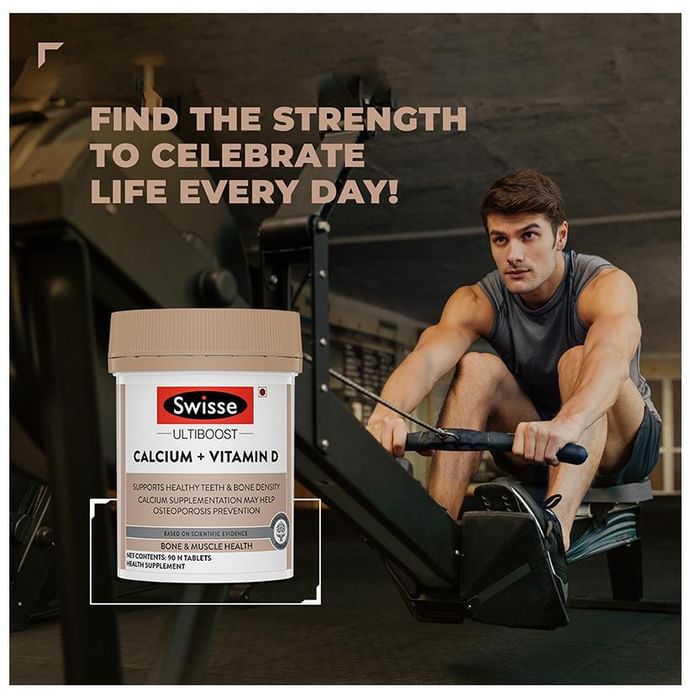 Swisse Ultiboost Calcium + Vitamin D Tablet for Stronger Bones & Muscle Health