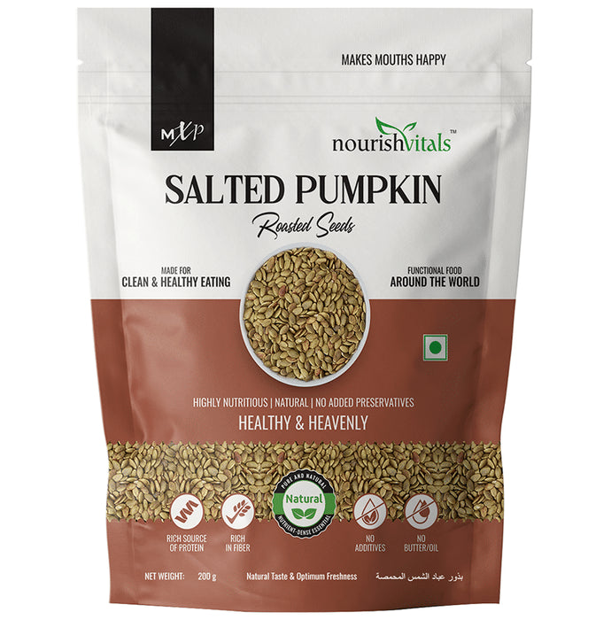 NourishVitals Salted Pumpkin Roasted Seeds (200gm Each) - Classic Derma