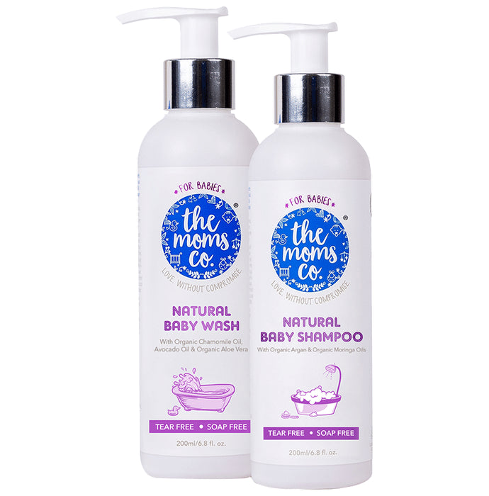 The Moms Co. Natural Tear-Free Cleaning Bundle for Baby - Classic Derma