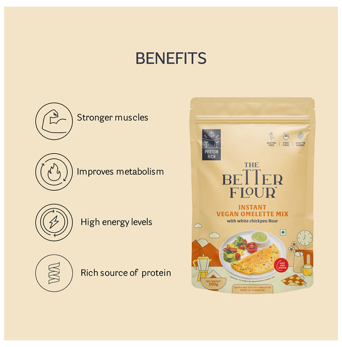 The Better Flour Instant Vegan Chilla or Omelette Mix, Plant Based Protein Rich Chilla