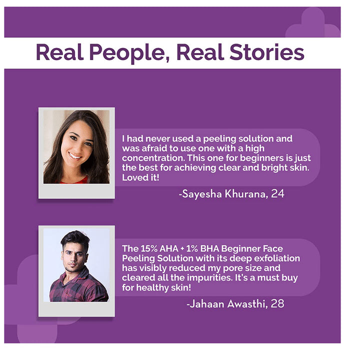 The Derma Co 15% AHA +1% BHA Beginner Face Peeling Solution | For 10 Minute Weekly Exfoliation