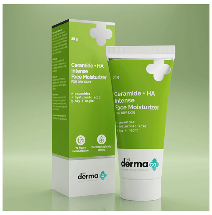 The Derma Co Ceramide+HA (Hyaluronic Acid) Intense Face Moisturizer | For Dry Skin