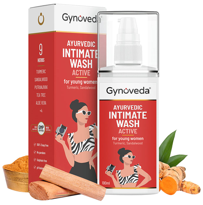 Gynoveda Ayurvedic Intimate Wash Active for Young Women - Classic Derma