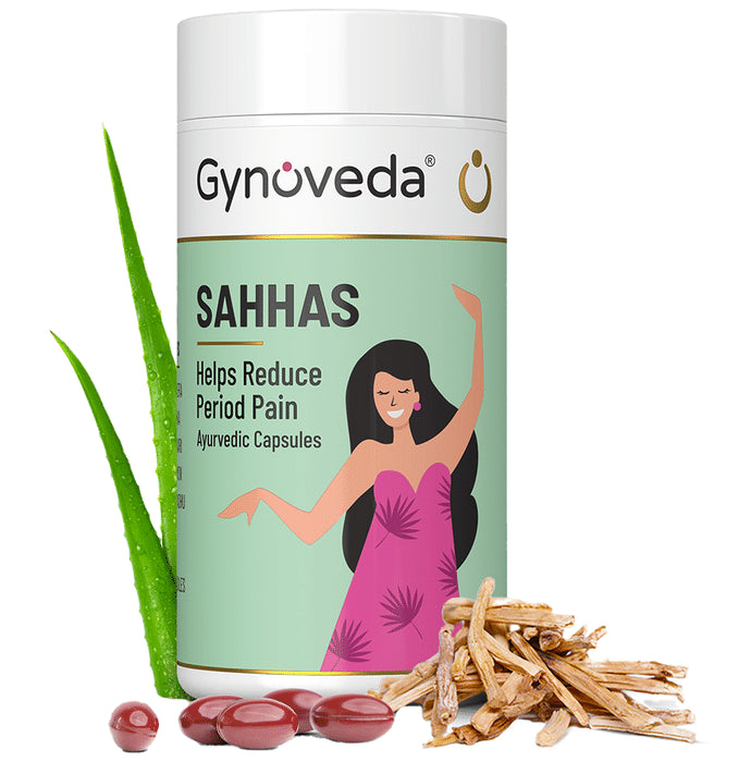 Gynoveda Sahhas Period Pain Relief Ayurvedic Capsule (120 Each) - Classic Derma