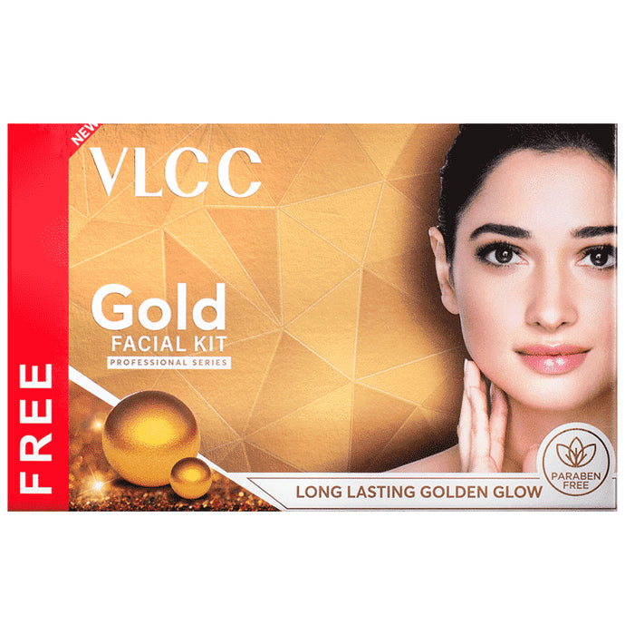 VLCC Natural Sciences Gold Facial Kit With Rose Water Toner 100ml Free - Classic Derma