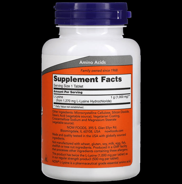 Now Foods L-Lysine 1000mg Tablet