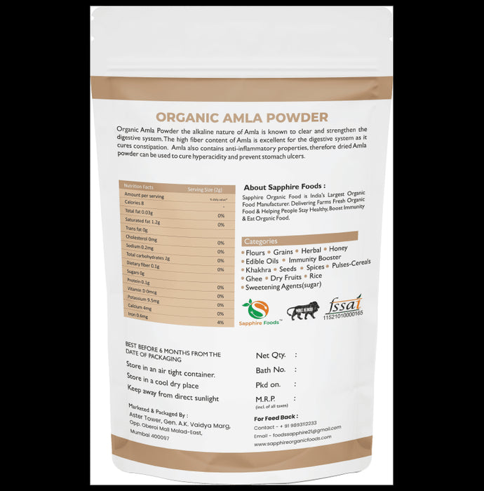 Sapphire Foods Organic Amla Powder