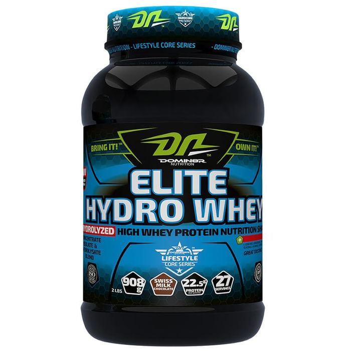 DOMIN8R Elite Hydro Whey Protein Powder Swiss Milk Chocolate - Classic Derma